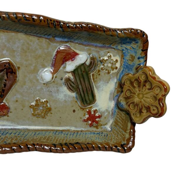 St. Nicholas Square Canyon Ranch Rectangular Serving Dish Cowboy Hat Boot Handle - Picture 4 of 10